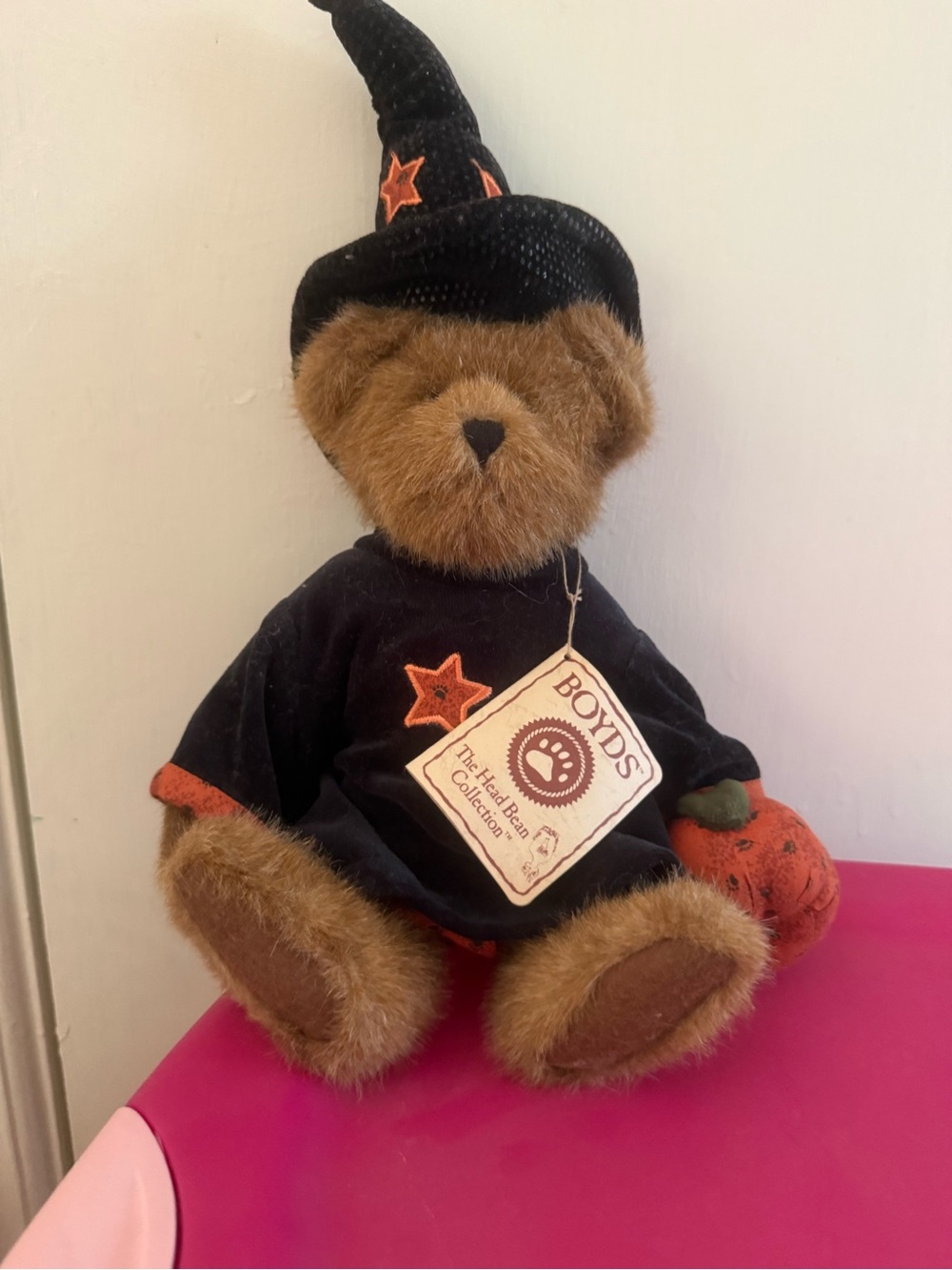 Boyds Bear Halloween Witch Plush - Brown, Black, Orange